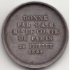 Jeton don du comte de Paris 1845