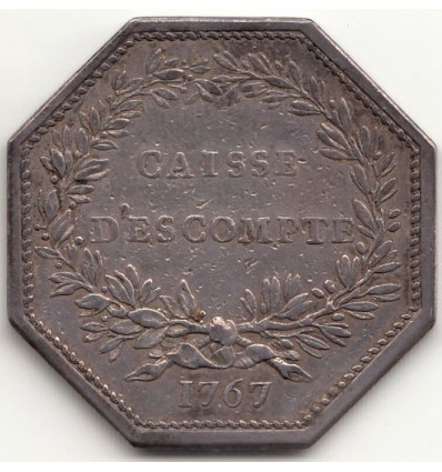 Jeton Louis XV caisse d'escompte 1767