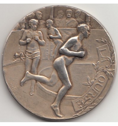 Sports médaille " La course " par Rivet 1895