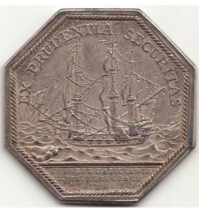 Jeton Louis XVI Compagnie d’assurance du Havre de Grâce 1786